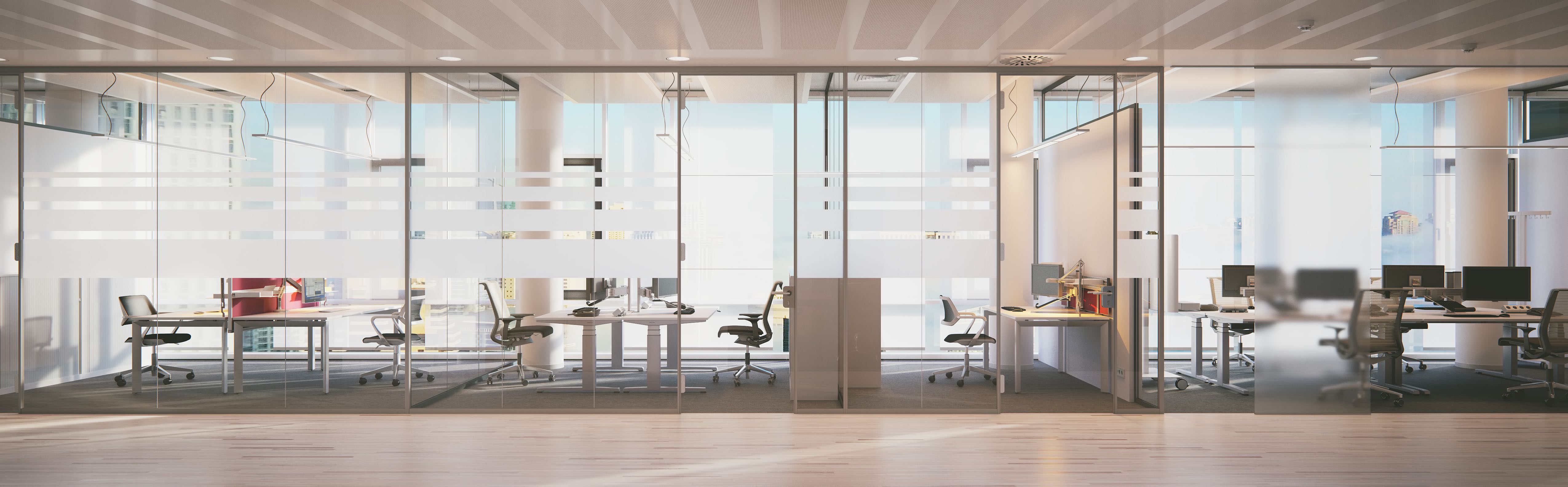 office building with glass walls